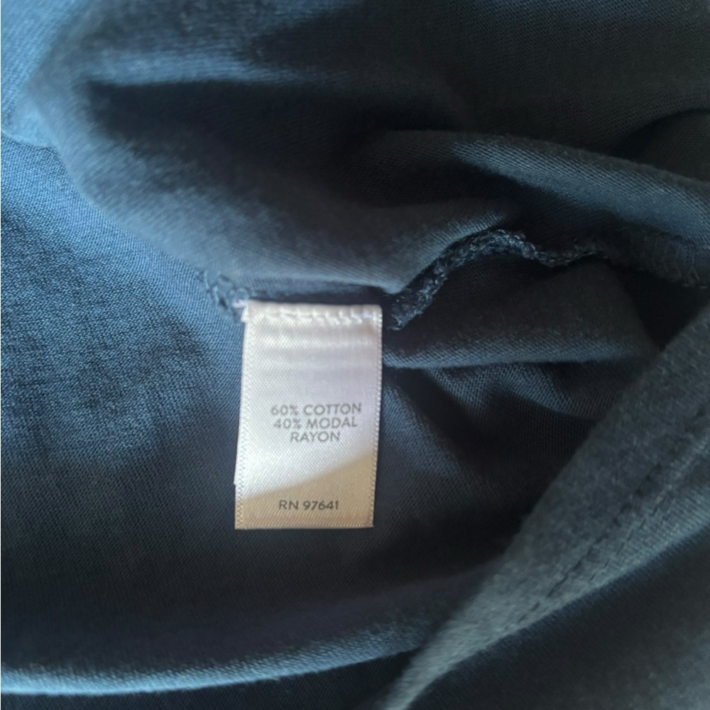 J. Jill Solid Ruffle Cap Sleeve Crew Neck Cotton Modal Tee Blue Size M - Picture 3 of 4